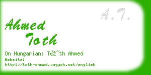 ahmed toth business card